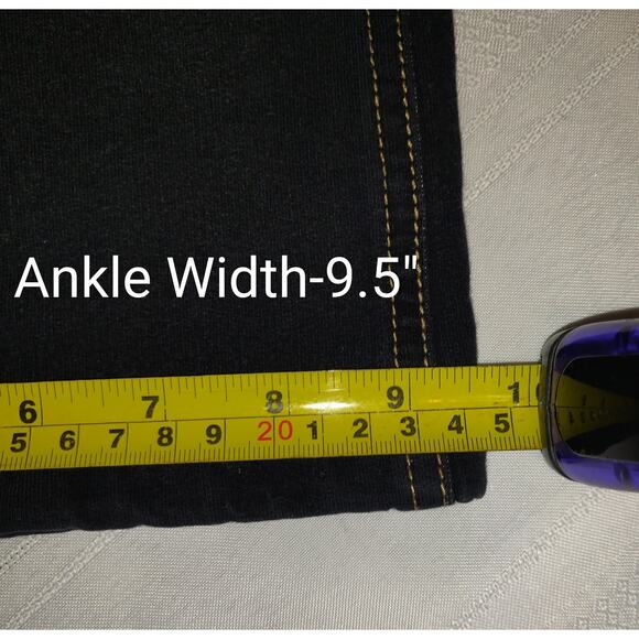 Coldwater Creek Black Jeans Sz 14P Straight Leg Gold Stitching Stretch Petite - Picture 12 of 16